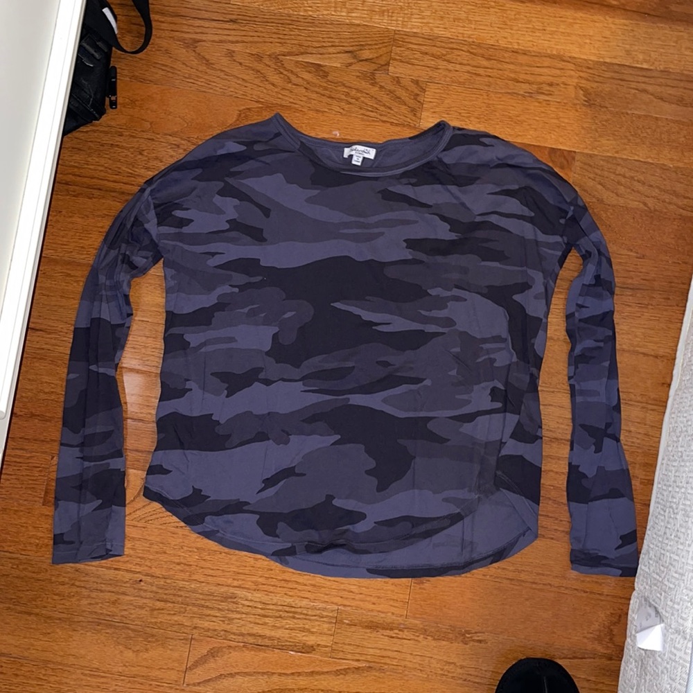 Splendid Black camo long sleeve tee